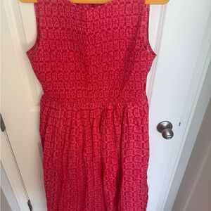 J. Crew Vibrant Red Textured Midi Dress